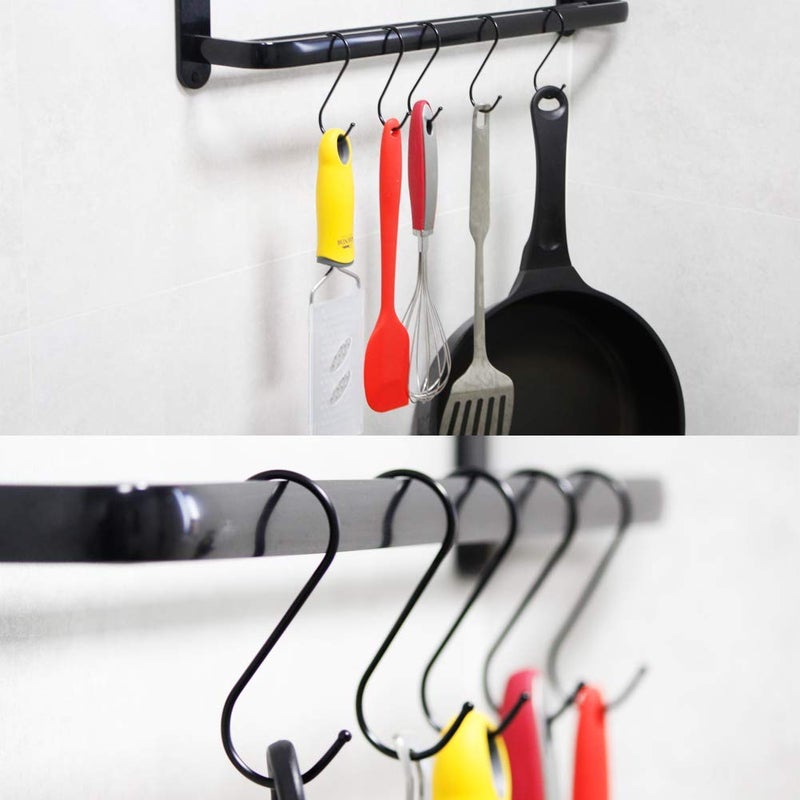 LOYMR 10 Pack 4.7 Inches Extra Large S Shape Hooks Heavy-Duty Metal Hanging Hooks Apply Kitchenware Bathroom Utensils Plants Towels Gardening Multiple uses Tools(Black) - Image 3